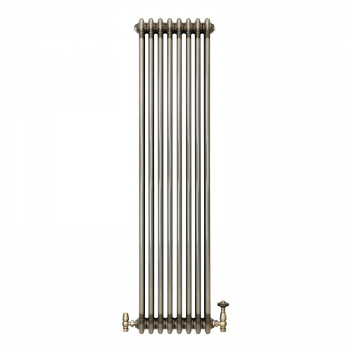 Radiador Tradicional de 3 Columnas y Válvulas - 1500 x 380mm - Metal Crudo