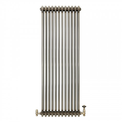 Radiador Tradicional de 3 Columnas y Válvulas - 1500 x 560mm - Metal Crudo