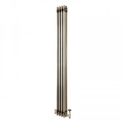 Radiador Tradicional de 3 Columnas y Válvulas - 1800 x 200mm - Metal Crudo