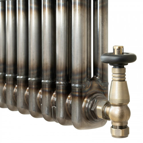 Radiador Tradicional de 3 Columnas y Válvulas - 1800 x 290mm - Metal Crudo