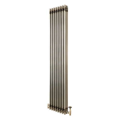 Radiador Tradicional de 3 Columnas y Válvulas - 1800 x 380mm - Metal Crudo