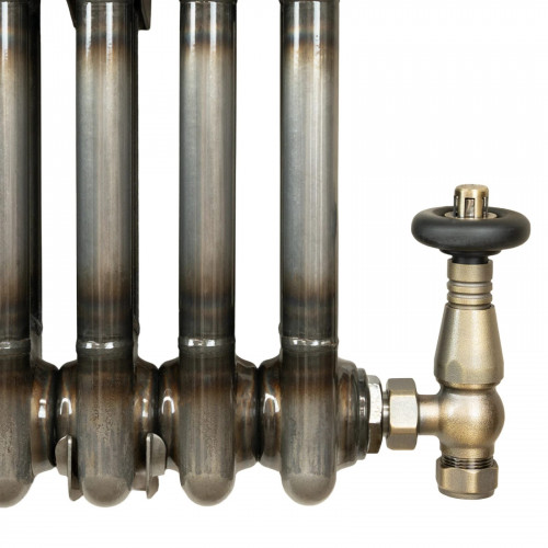Radiador Tradicional de 3 Columnas y Válvulas - 300 x 1460mm - Metal Crudo