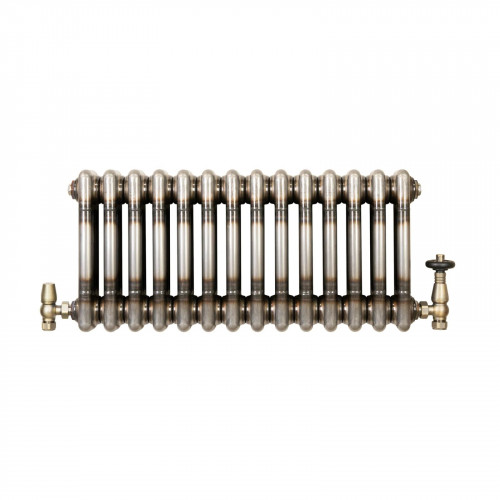Radiador Tradicional de 3 Columnas y Válvulas - 300 x 650mm - Metal Crudo