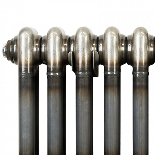 Radiador Tradicional de 3 Columnas y Válvulas - 300 x 650mm - Metal Crudo