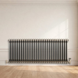 Radiador Tradicional de 3 Columnas y Válvulas - 600 x 1460mm - Metal Crudo