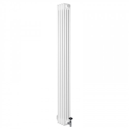 Radiador Tradicional de 4 Columnas y Válvulas – 1800 x 200 mm – Blanco