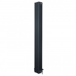Radiador Tradicional de 4 Columnas y Válvulas – 1800 x 200 mm – Gris Antracita