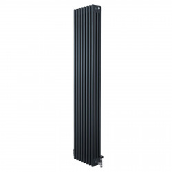 Radiador Tradicional de 4 Columnas y Válvulas – 1800 x 380 mm – Gris Antracita