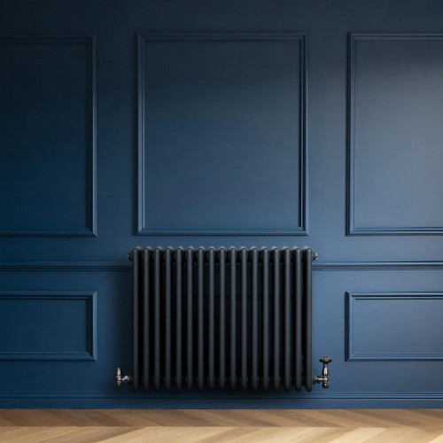 Radiador Tradicional de 4 Columnas y Válvulas – 600 x 785 mm – Gris Antracita