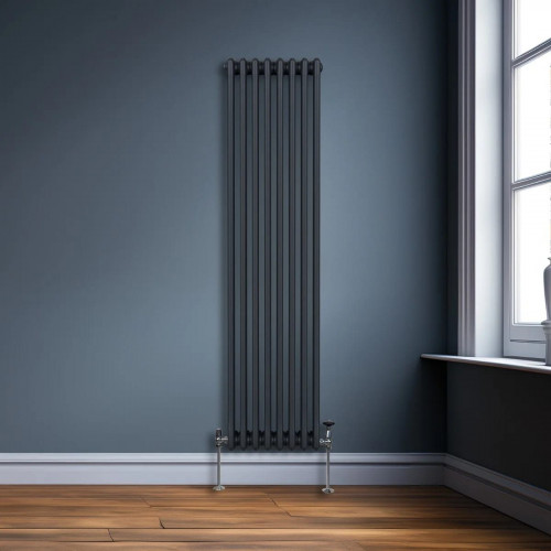 Radiador Tradicional Vertical de 3 columnas – 1800 x 382 mm - Gris Antracita