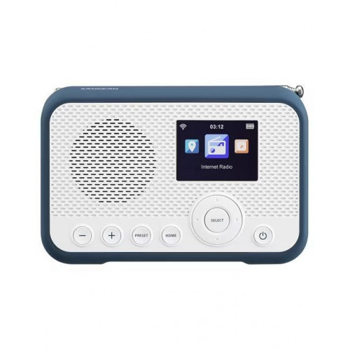 Radio digital portátil por Internet Sangean WFR-39, DAB+, FM-RDS, Spotify Connect, blanco/azul Blanco / Azul