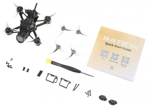 RATE RATE W20 HD O4 Wide 100mm 2S 2 Inch Freestyle FPV Racing Drone ELRS BNF con H415 15A AIO 1202.5 11500KV Motor