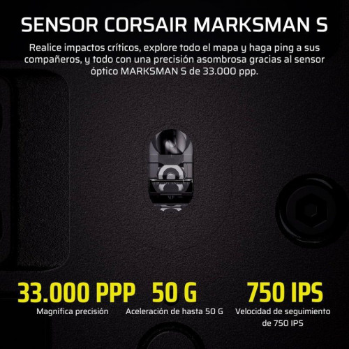 Ratón Corsair inalámbrico Scimitar ELITE WL SE. 33000 DPI 16 botones Key Slider RGB 150h batería Negro