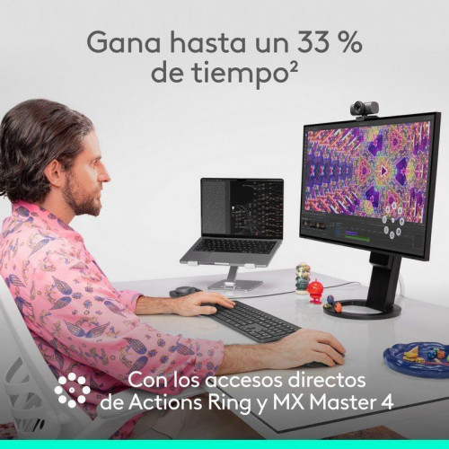 Ratón Logitech MX Master 4 Inalámbrico RF + Bluetooth 8000 DPI Grafito 8 Botones Ergonomía