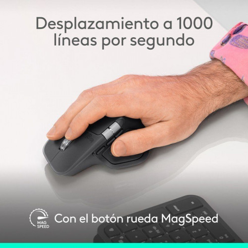 Ratón Logitech MX Master 4 Inalámbrico RF + Bluetooth 8000 DPI Grafito 8 Botones Ergonomía