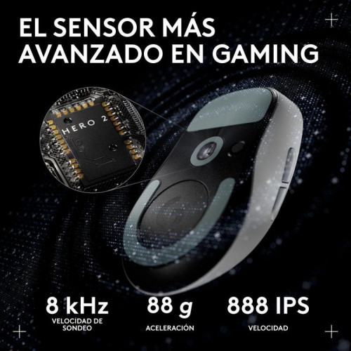 Ratón Logitech PRO X SUPERLIGHT 2c Inalámbrico 44000 DPI Blanco 5 Botones USB-C