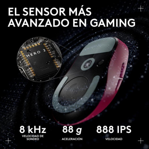 Ratón Logitech PRO X Superlight 2c Inalámbrico 44000 DPI Rosa Ultra Ligero USB-C 5 Botones