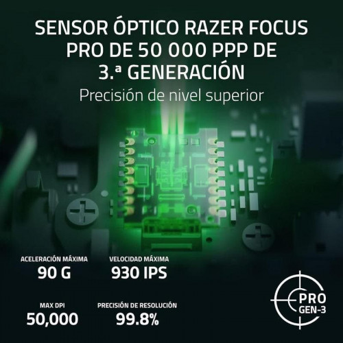 Ratón Razer Naga V3 Pro Bluetooth Radiofrecuencia 30000 DPI Negro Botones programables