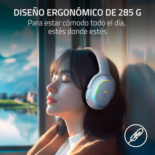 Razer Barracuda X Chroma Auriculares Gaming Inalámbricos 2.4GHz/Bluetooth Blancos