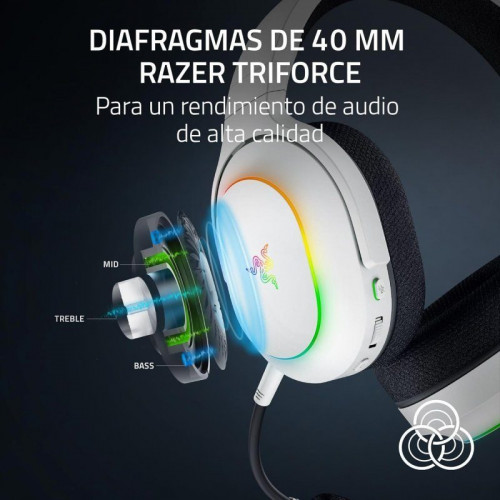 Razer Barracuda X Chroma Auriculares Gaming Inalámbricos 2.4GHz/Bluetooth Blancos
