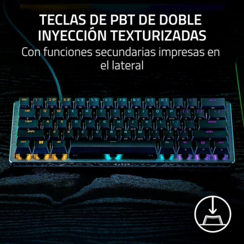 Razer Huntsman V3 Pro Mini Teclado Mecánico Gaming Switch Analog Optical Gen2 Layout USA Negro