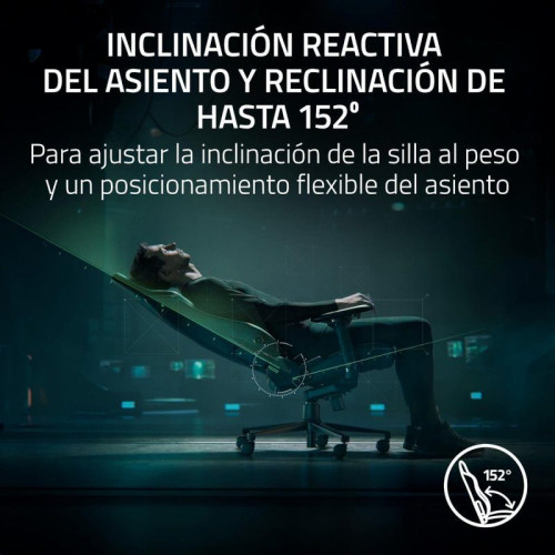 Razer Iskur V2 Padded Seat Silla Gaming Negra/Verde