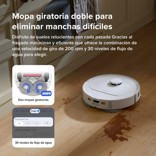 「Reacondicionado – 90 % como nuevo」Roborock Qrevo S Robot Aspirador y Fregasuelos con Estación Multifuncional