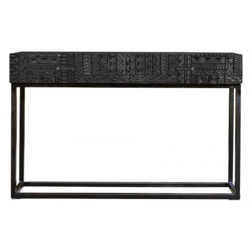 Recibidor en madera de mango y patas de metal nogal oscuro