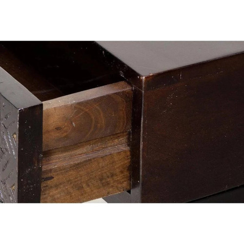 Recibidor en madera de mango y patas de metal nogal oscuro