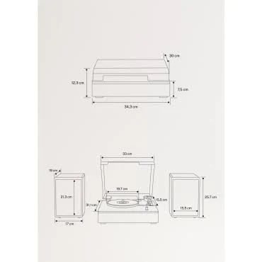 RECORD PLAYER PRO Tocadiscos Con 2 Altavoces Externos