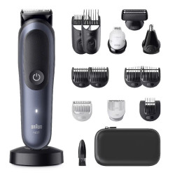 Recortadora corporal Braun Series 7 AIO7580, Todo en uno Azul