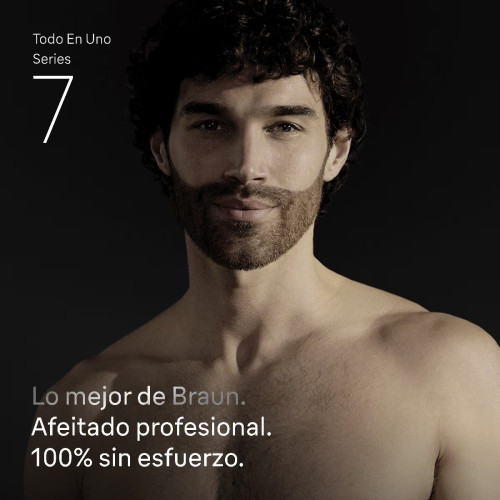 Recortadora corporal Braun Series 7 AIO7580, Todo en uno Azul