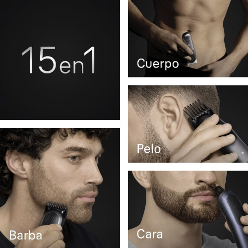 Recortadora corporal Braun Series 7 AIO7580, Todo en uno Azul