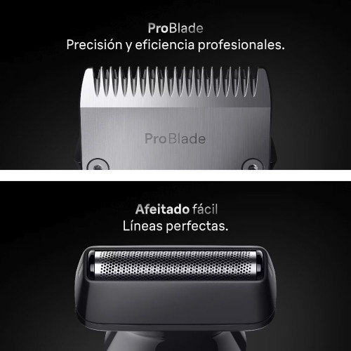 Recortadora corporal Braun Series 7 AIO7580, Todo en uno Azul