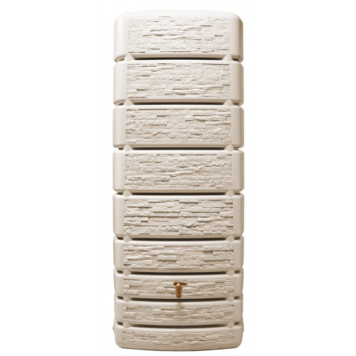 Recuperador de agua polietileno Slim Stone 500L beige