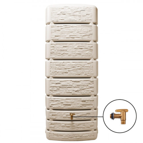Recuperador de agua polietileno Slim Stone 500L beige