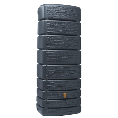 Recuperador de agua polietileno Slim Stone 500L gris 75x184x51cm
