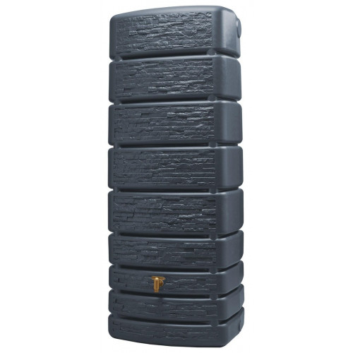 Recuperador de agua polietileno Slim Stone 500L gris 75x184x51cm