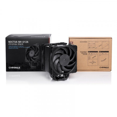 Refrigeración Aire Noctua Socket Multi-Socket 120mm NH-U12A chromax.black Negro SSO-Bearing Doble Torre PWM