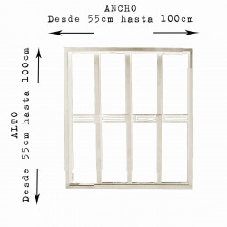 Reja blanca anti-robo ajustable (ancho y alto) desde 55X55cm a 100X100cm