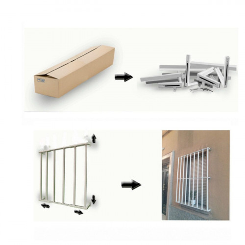 Reja blanca anti-robo ajustable (ancho y alto) desde 55X55cm a 100X100cm