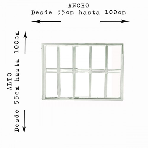 Reja blanca anti-robo ajustable (ancho y alto) desde 55X55cm a 100X100cm