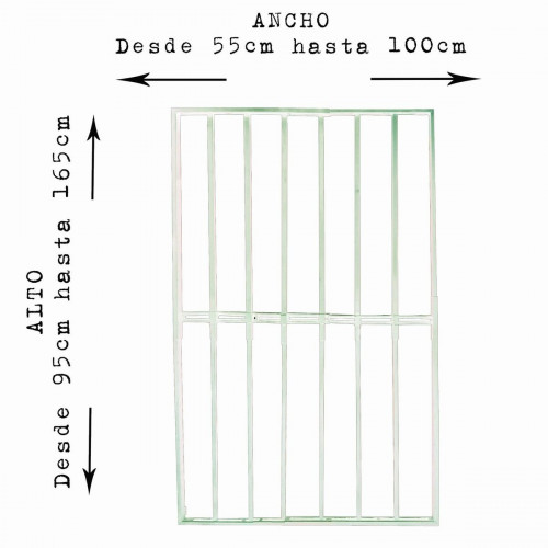 Reja blanca anti-robo ajustable (ancho y alto) desde 55X95cm a 100X165cm