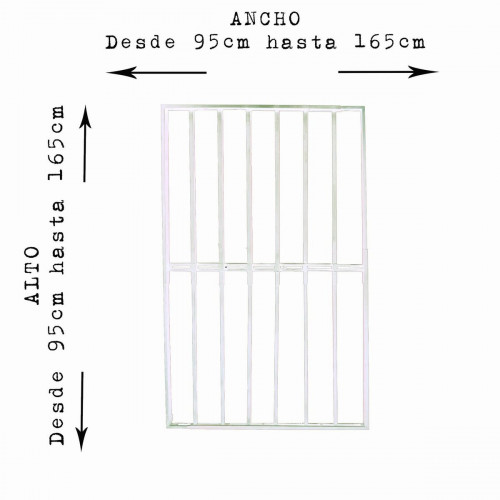 Reja blanca anti-robo ajustable (ancho y alto) desde 95X95CM a 165X165CM