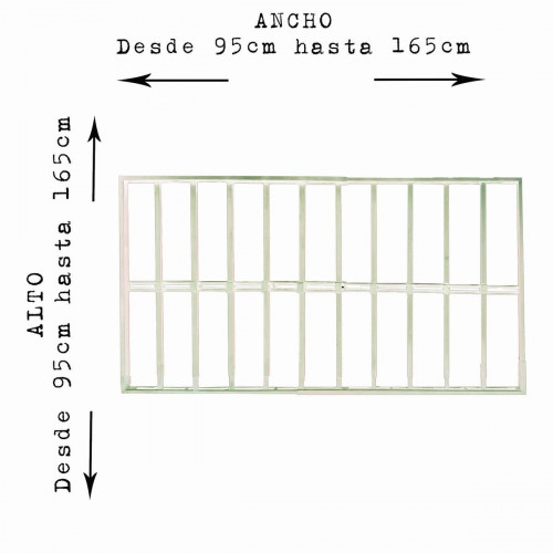 Reja blanca anti-robo ajustable (ancho y alto) desde 95X95CM a 165X165CM