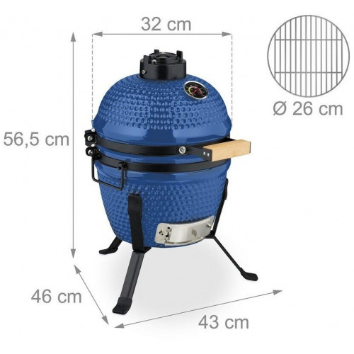 Relaxdays Kamado Ø 26 cm Blue (10050873_45)