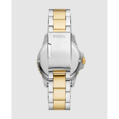 Reloj de hombre blue dive de acero inoxidable con tres agujas y fecha Dorado