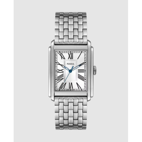 Reloj de hombre carraway de acero inoxidable con tres agujas Plateado