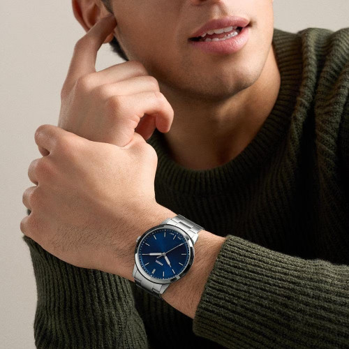 Reloj de hombre everett chronograph de acero inoxidable Plateado