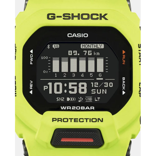 Reloj de hombre G-Shock SportsGBD-200-9ER de plástico amarillo flúor Amarillo